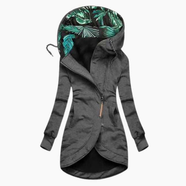 Chaqueta de Invierno con Capucha y Cierre Asimétrico para Mujer SELECTO CANCUN
