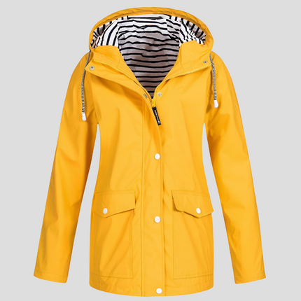 Capa de Marinero Impermeable con Capucha Forro de Rayas Mujer SELECTO CANCUN — 1