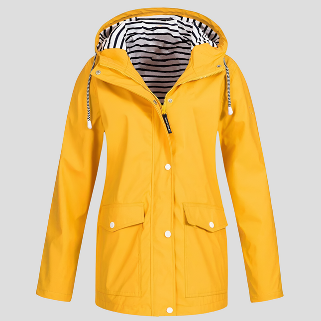 Capa de Marinero Impermeable con Capucha Forro de Rayas Mujer SELECTO CANCUN