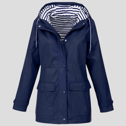 Capa de Marinero Impermeable con Capucha Forro de Rayas Mujer SELECTO CANCUN — 3