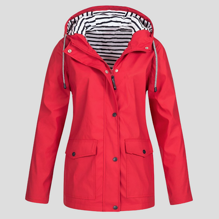 Capa de Marinero Impermeable con Capucha Forro de Rayas Mujer SELECTO CANCUN — 5