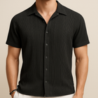 Camisa Plisada Informal de Algodón para Hombre SELECTO CANCUN