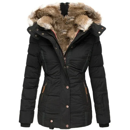 Veste Matelassée d'Hiver Capuche Fausse Fourrure Femme SELECTO CANCUN — 1
