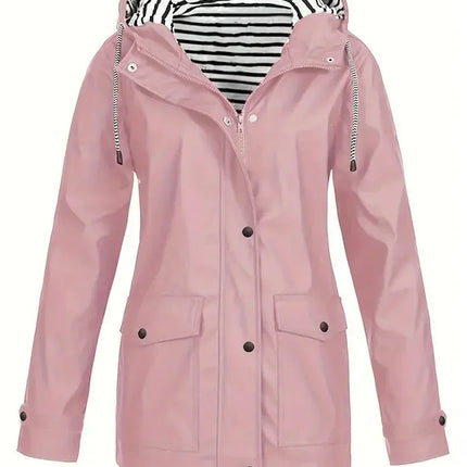 Chaqueta de Lluvia Impermeable Cortavientos con Capucha para Mujer SELECTO CANCUN — 1