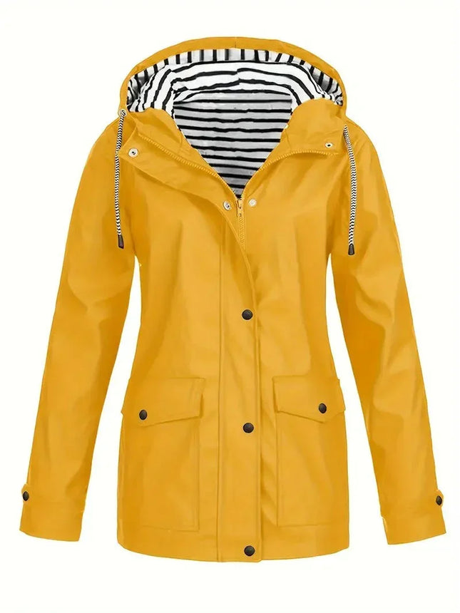 Chaqueta de Lluvia Impermeable Cortavientos con Capucha para Mujer SELECTO CANCUN