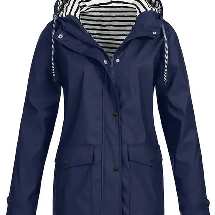 Chaqueta de Lluvia Impermeable Cortavientos con Capucha para Mujer SELECTO CANCUN — 4