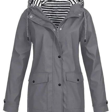 Chaqueta de Lluvia Impermeable Cortavientos con Capucha para Mujer SELECTO CANCUN — 5