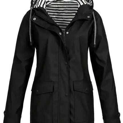Chaqueta de Lluvia Impermeable Cortavientos con Capucha para Mujer SELECTO CANCUN — 6
