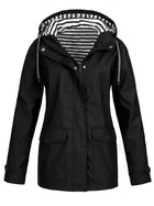 Chaqueta de Lluvia Impermeable Cortavientos con Capucha para Mujer SELECTO CANCUN