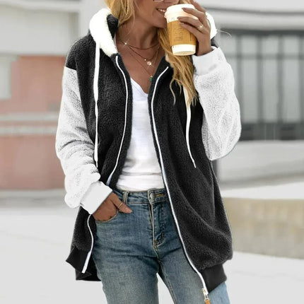 Chaqueta polar con cremallera, forro sherpa y capucha para mujer SELECTO CANCUN — 6
