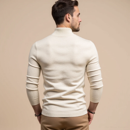 Jersey de cuello alto de cachemira mezclada para hombre SELECTO CANCUN Monte Carlo — 2