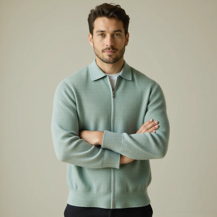 Pull en Laine avec Col Zippé pour Homme SELECTO CANCUN Veneto – Chaleur Douce — 1
